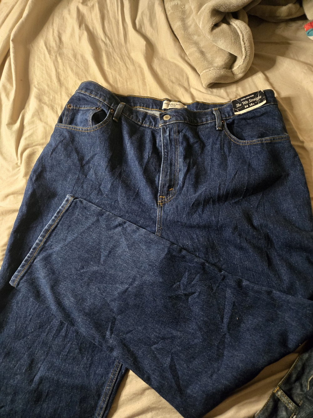 Abercrombie & Fitch Dark Blue Relaxed Fit Jeans